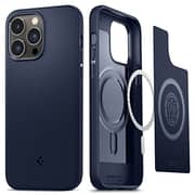 Spigen Mag Armor (MagFit) compatible with Magsafe designed for iPhone 14 Pro Max case cover (2022) - Navy Blue