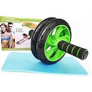 ULTIMAX Abdominal Ab Roller Wheel Workout Gym, Exercise Muscle and Fitness Machine Trainer, With a Knee Pad- Assorted Color