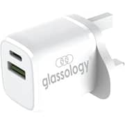 Glassology 30W USB A & C Dual Fast Charger Compact Smart Travel Wall Charger, 2 Port PD 3.0 USB C Power Adapter White