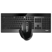Rapoo 9900M Multi Mode Wireless Keyboard and Mouse Rechargeable Combo (Bluetooth 3.0/4.0/2.4G), Connect Up to 4 Devices Black