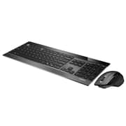 Rapoo 9900M Multi Mode Wireless Keyboard and Mouse Rechargeable Combo (Bluetooth 3.0/4.0/2.4G), Connect Up to 4 Devices Black
