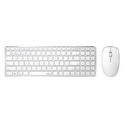 Rapoo 9300M keyboard and mouse set wireless Bluetooth keyboard and mouse set office keyboard mouse set ultra-thin keyboard wireless keyboard bluetooth keyboard (White)