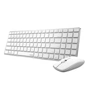 Rapoo 9300M keyboard and mouse set wireless Bluetooth keyboard and mouse set office keyboard mouse set ultra-thin keyboard wireless keyboard bluetooth keyboard (White)