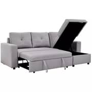 Galaxy Design Dewan Sofa Cum Bed With Caution Color Grey Size L x W x H 210 x 150 x 75 cm Model - GDF-S04GR.
