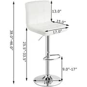 Galaxy Design Adjustable Bar Stools PU Leather Swivel Lift Kitchen Counter Pub Chair White Color Size L x W x H 40 x 40 x 110 cm Model - GDF-J201.