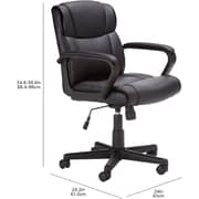 Galaxy Design Heavy Duty Leather Padded Mid Back Home Office Desk Chair With Armrest Black Color Size L x W x H 50 x 55 x 98 cm Model - GDF-J033.