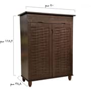 Galaxy Design Shoe Cabinet Rank Wooden With Double Door Color Brown Size ( L x W x H ) 76 x 36 x 125 cm Model - GDF-1516.