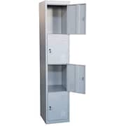 Galaxy Design 4 Door Metal Locker Cabinet With Plastic Handle Grey Color Size L x W x H 40 x 45 x 185 cm Model - GDF-4T.