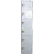 Galaxy Design 6 Door Metal Locker Cabinet With Plastic Handle Grey Color Size L x W x H 45 x 45 x 185 cm Model - GDF-6T.