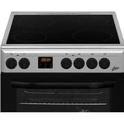 Milton Freestanding Electric Ceramic Cooker Vitro Stainless Steel With Electric Oven With Cooling Fan & LED Digital Timer Color Silver Size L x W x H 60 x 60 x 85 cm Model - FS6060VTCS -1 Year Brand Warranty.