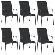 vidaXL Garden Chairs 6 pcs Steel and Textilene Black