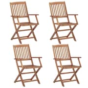 vidaXL Folding Outdoor Chairs 4 pcs Solid Acacia Wood