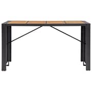 vidaXL 9 Piece Outdoor Bar Set Poly Rattan and Wood Acacia Black
