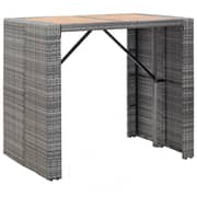 vidaXL 5 Piece Outdoor Bar Set Poly Rattan and Wood Acacia Grey