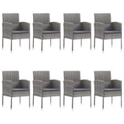 vidaXL 9 Piece Garden Dining Set Grey