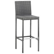 vidaXL 9 Piece Outdoor Bar Set Poly Rattan and Wood Acacia Grey