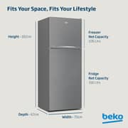 Beko 550L Top Mount Refrigerator, NeoFrost Dual Cooling, Silver - RDNT550XS