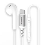 Remson Wired Mono Single USB-C Connector Headphone White