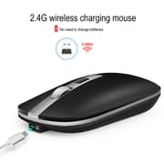 HXSJ M30 Rechargeable Wireless Mouse 2.4GHz Mice 1600DPI Metal Scroll Wheel For Working Office Black