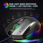 HXSJ A866 USB 6400dpi Four-speed Adjustable RGB Light-emitting Wired Game Optical Mouse, Cable Length: 1.5m