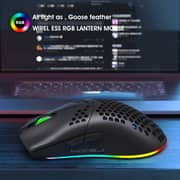HXSJ T66 RGB 2.4G Wireless Gaming Mouse RGB Lighting Charging Mouse with Adjustable DPI Ergonomic Design for Desktop Laptop Black