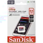 Sandisk Ultra UHS I MicroSD Memory Card 64GB Red/Grey SDSQUAB-064G-GN6MN