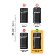 VRS Design Damda Glide Pro designed for iPhone 14 Pro MAX case cover wallet [Semi Automatic] slider Credit card holder Slot [3-4 cards] - Black Groove