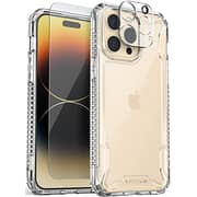 VRS Design Terra Guard Crystal designed for iPhone 14 Pro MAX case cover with Tempered Glass Screen Protector and Camera Lens Protector - Clear
