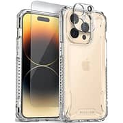 VRS Design Terra Guard Crystal designed for iPhone 14 PRO case cover with Tempered Glass Screen Protector and Camera Lens Protector - Clear