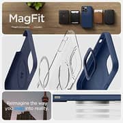 Spigen Silicone Fit (MagFit) compatible with MagSafe designed for iPhone 14 Pro case cover (2022) - Navy Blue