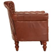 vidaXL Armchair Brown Real Goat Leather