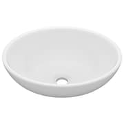 vidaXL Luxury Basin Oval-shaped Matt White 40x33 cm Ceramic