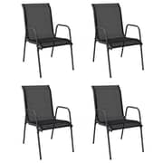 vidaXL Garden Chairs 4 pcs Steel and Textilene Black