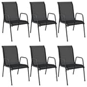 vidaXL Garden Chairs 6 pcs Steel and Textilene Black