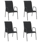 vidaXL Garden Chairs 4 pcs Steel and Textilene Black