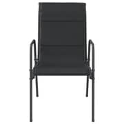 vidaXL Garden Chairs 2 pcs Steel and Textilene Black
