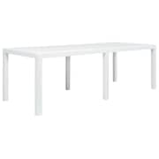 vidaXL Garden Table White 220x90x72 cm Plastic Rattan Look