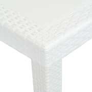 vidaXL Garden Table White 220x90x72 cm Plastic Rattan Look