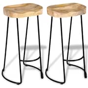 vidaXL Bar Stools 2 pcs Solid Mango Wood