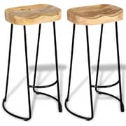 vidaXL Bar Stools 2 pcs Solid Mango Wood