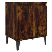 vidaXL Bed Cabinet with Metal Legs Smoked Oak 40x30x50 cm