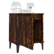 vidaXL Bed Cabinet with Metal Legs Smoked Oak 40x30x50 cm