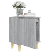 vidaXL Bed Cabinet with Solid Wood Legs Grey Sonoma 40x30x50 cm