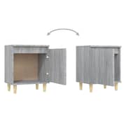 vidaXL Bed Cabinet with Solid Wood Legs Grey Sonoma 40x30x50 cm
