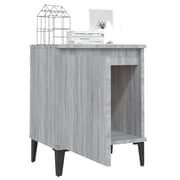 vidaXL Bed Cabinet with Metal Legs Grey Sonoma 40x30x50 cm