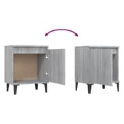 vidaXL Bed Cabinet with Metal Legs Grey Sonoma 40x30x50 cm
