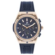 Beverly Hills Polo Club, BP3206X.999, Mens Analog Watch, Blue Dial Multi-Function 3 Hands Blue Silicon Strap