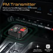 Promate Wireless FM Transmitter with Bluetooth V5.1, 18W QC 3.0, 12W USB-C, USB Media Ports and Mic, PowerTune-30W