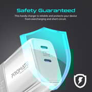 Promate Dual Port Wall Charger White