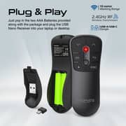 بروميت مقدم عرض لاسلكي مع مؤشر ليزر أحمر، تردد لاسلكي 2.4 جيجا هرتز، دونجل USB-CTM / USB مزدوج وأزرار وظيفية، ProPointer